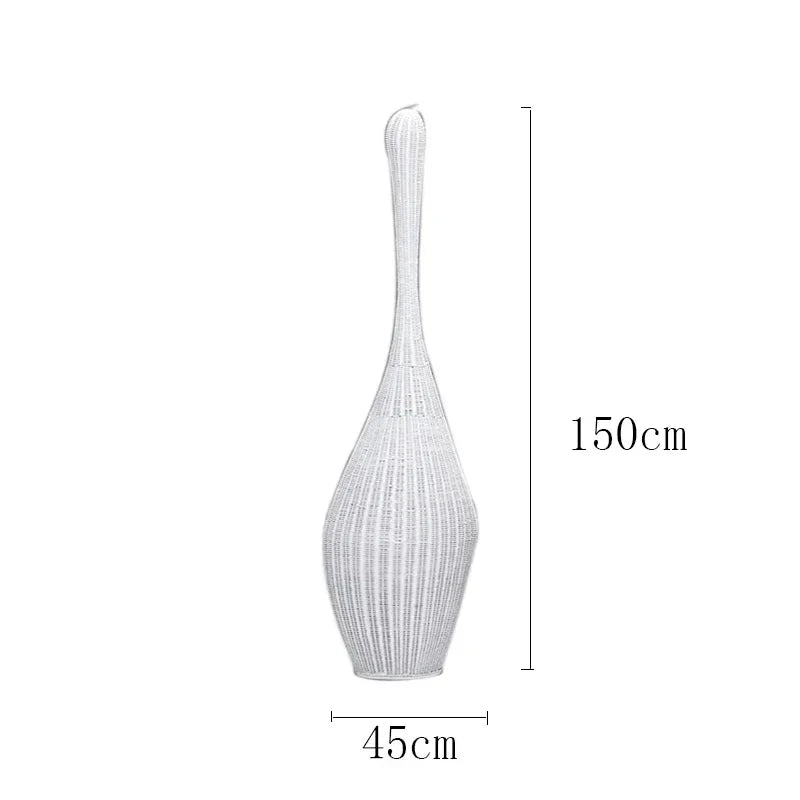 DecorBites™ Bamboo Floor Lamp: Unique Rattan Light for Living Room, Bedroom, Teahouse Decor