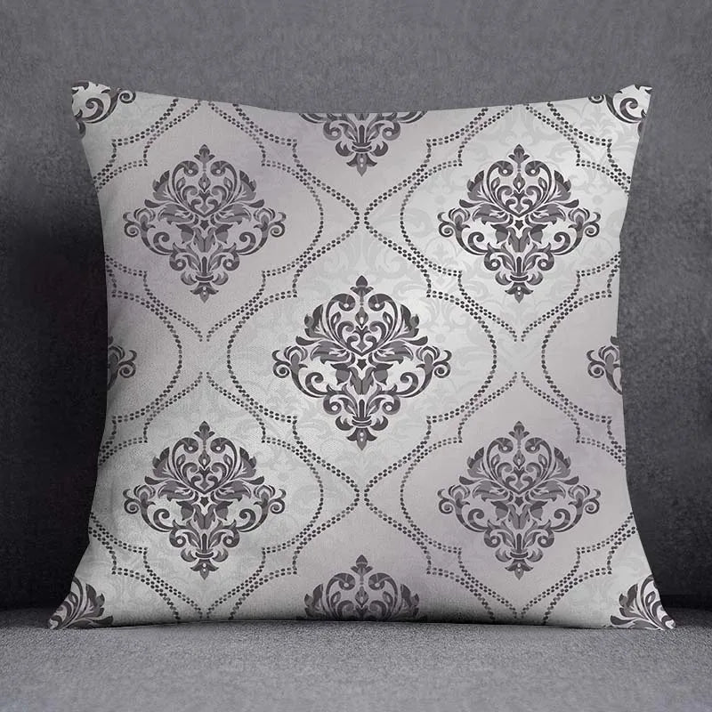 DecorBites™ Geometric Floral Print Lumbar Pillow Case 45X45cm Sofa Cushion Cover