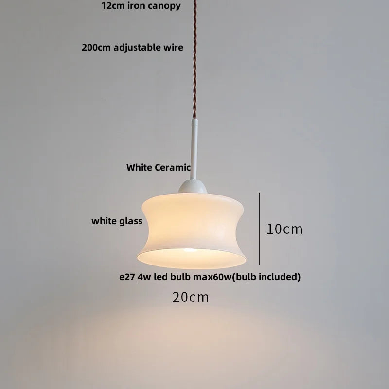 DecorBites™ Copper White Glass LED Pendant Lamp for Modern Living Room Decor