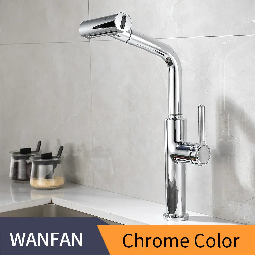 DecorBites™ Black Pull Out Kitchen Faucet with Waterfall Stream Sprayer Head