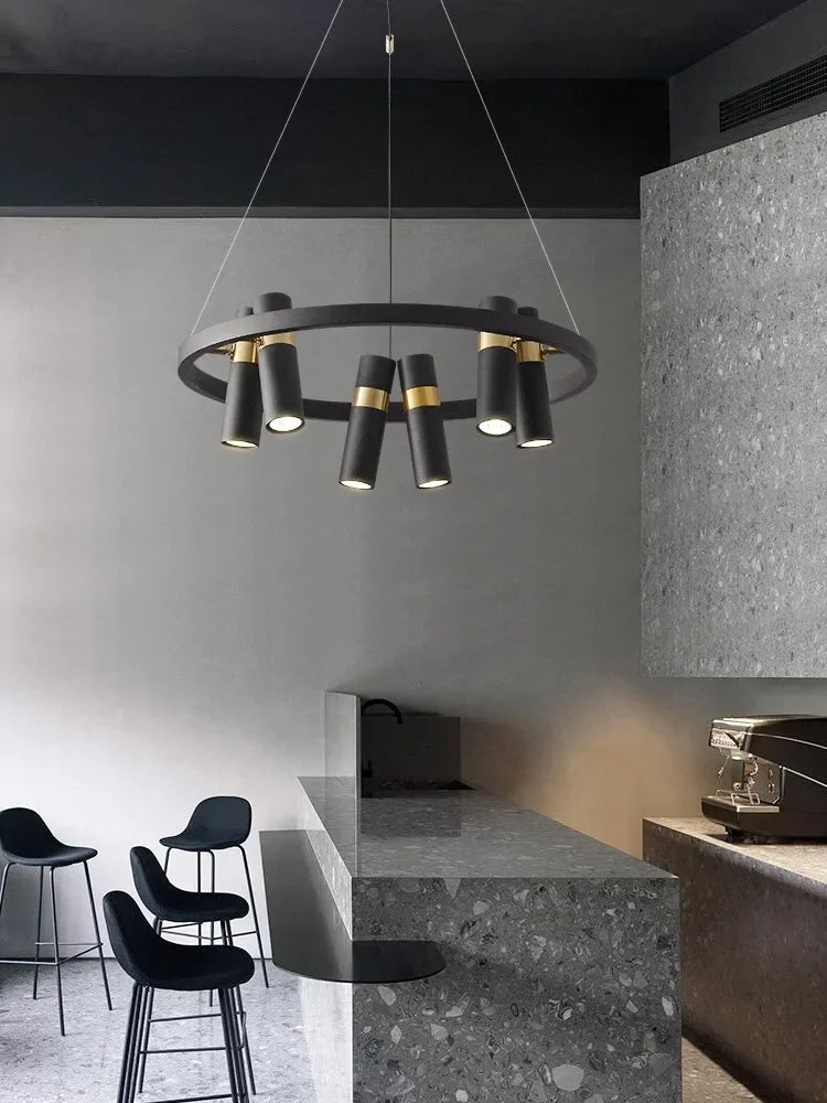 DecorBites™ Black Metal Circle LED Pendant Light for Living room, Dining, Kitchen, Bar Decor