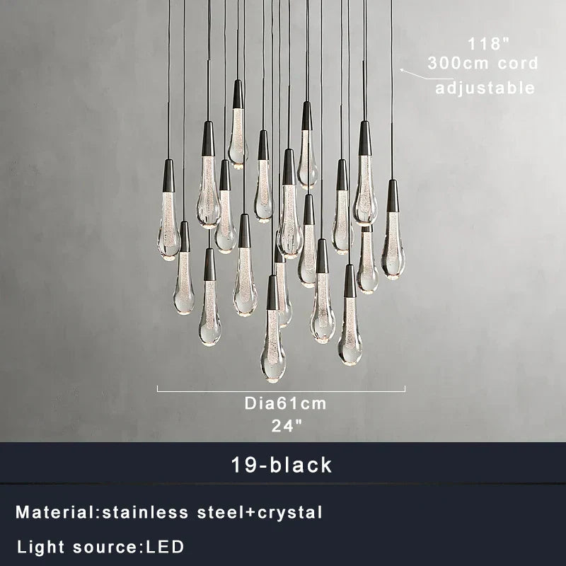 DecorBites™ Crystal Ceiling Pendant Lights for Dining Room, Luxury Designer Foyer Decor Lighting