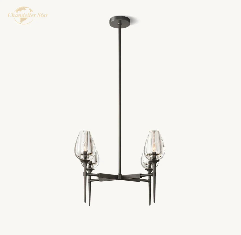 DecorBites™ Crystal Tulip Chandelier Pendant Light Living Room Dining Bedroom Luxury Glass Lighting