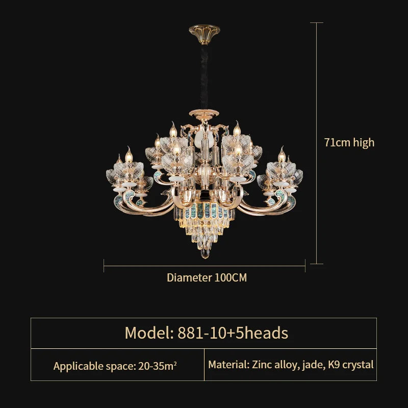 DecorBites™ Crystal Candle Chandelier: Modern European Living Room Lighting