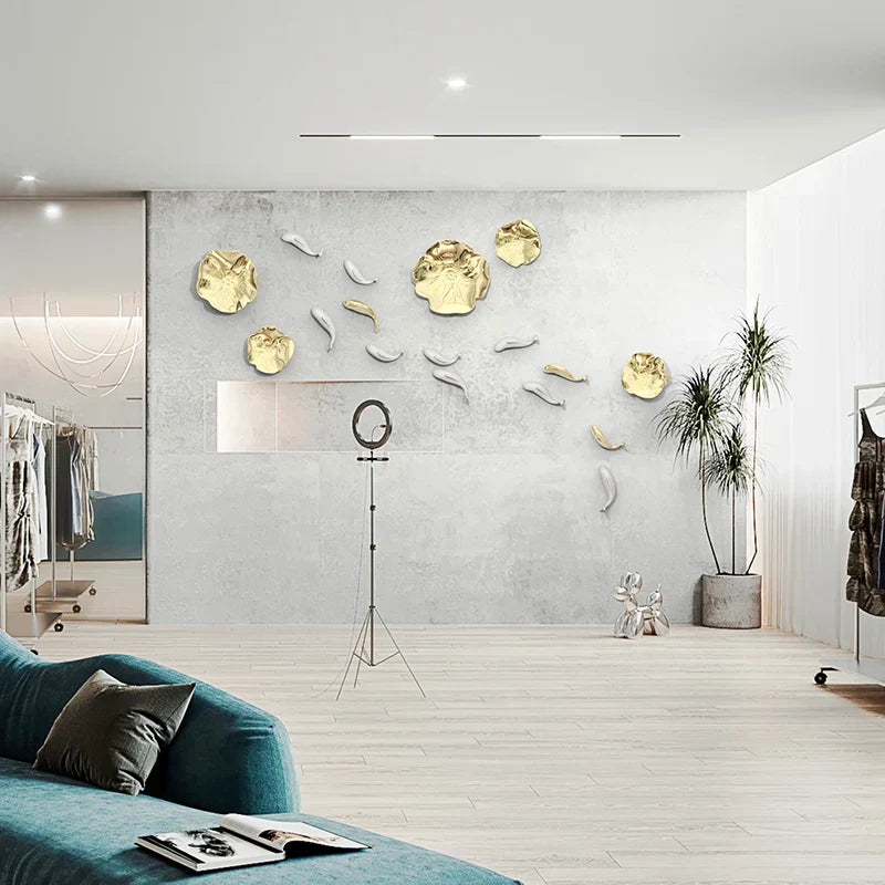 DecorBites™ Carp Fish Lotus Leaf Gold Wall Pendant - Bionics Home Decor