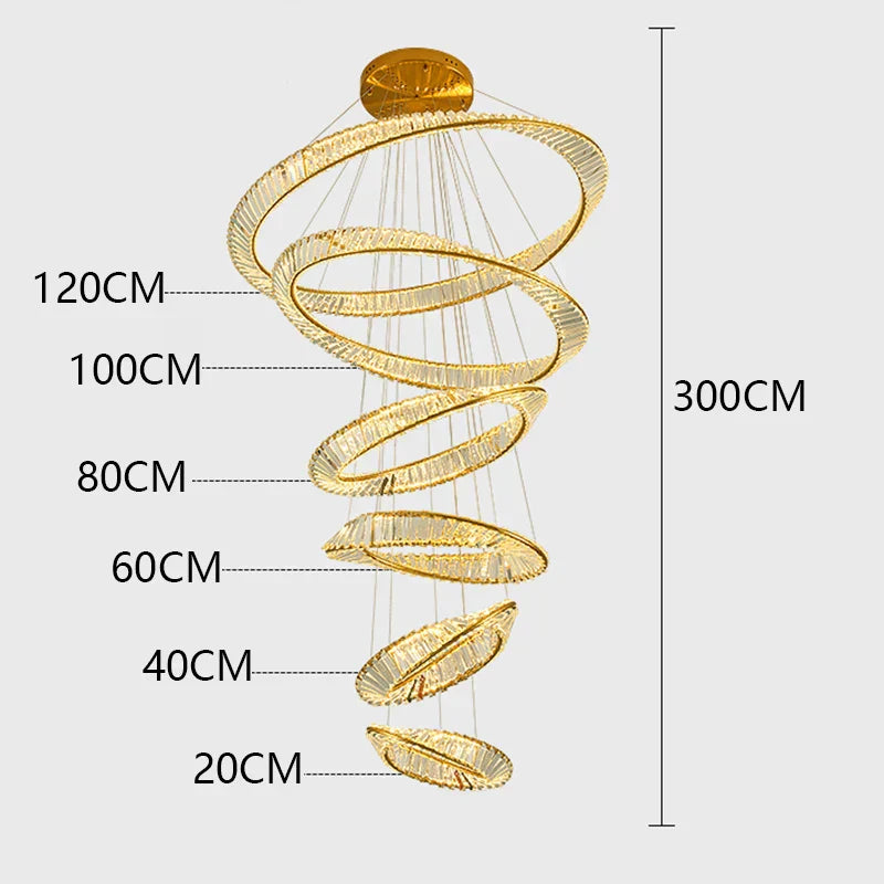 DecorBites™ Crystal Chandelier - Stair & Living Room Pendant Lights - Interior Lighting