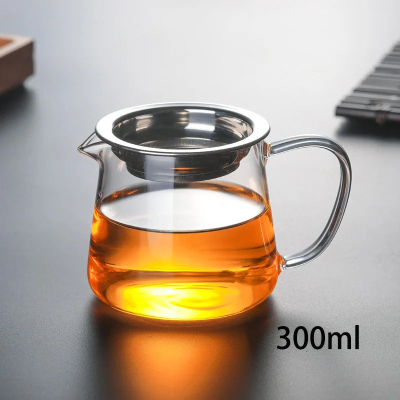 DecorBites™ Glass Tea Pot Set with Infuser - Heat-Resistant Teapot & Fair Cup - Puer Tea Brewing Kit