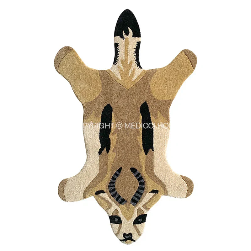 DecorBites™ Boho Black Bear Rug 80x120cm: Hand Tufted Animal Shaped Area Carpet