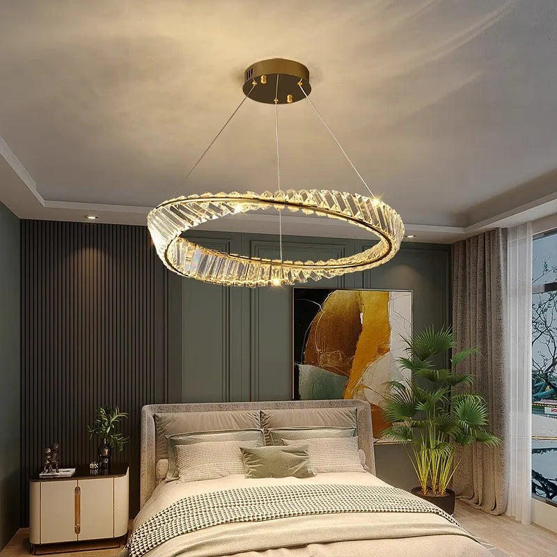 DecorBites™ Crystal Chandelier: Modern Home Interior Lighting, Living & Dining Room Pendant Lights