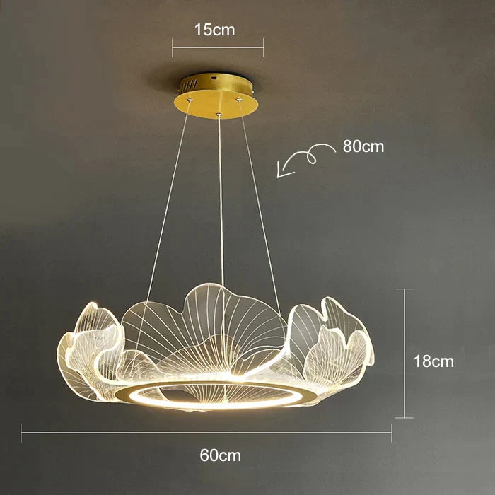 DecorBites™ Lotus Leaf Chandelier: Modern Minimalist Nordic Lighting for Living Room, Dining Room & Bedroom