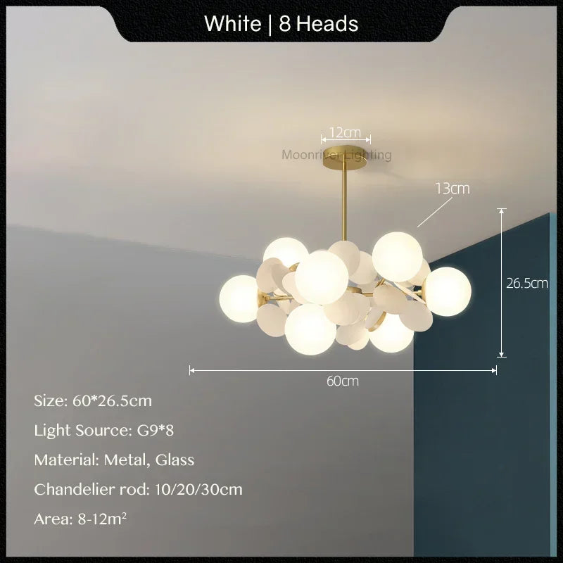 DecorBites™ Glass Hanging Ceiling Lamp for Kids Room, Living Room, Bedroom - Modern Chandelier & Home Decor