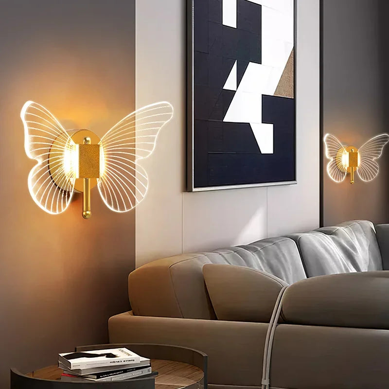 DecorBites™ Butterfly Wall Lamp: Nordic Style Indoor Lighting Fixture for Bedroom and Living Room