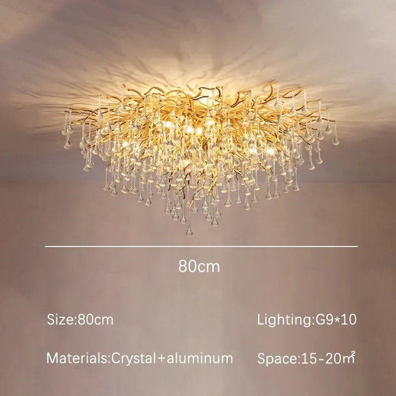 DecorBites™ Crystal Branch Chandelier | Indoor Luxury Gloss Light for Living & Dining Room