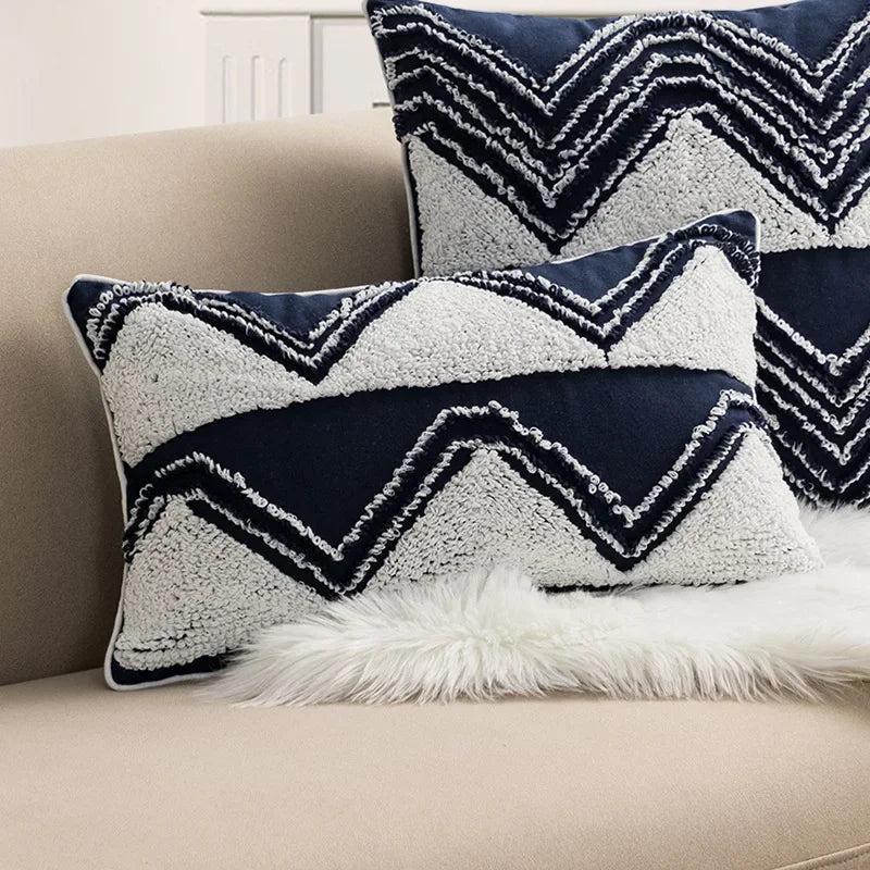 DecorBites™ Boho Loop Pillowcase - Grey Beige Tufted Cushion Cover for Home Decoration