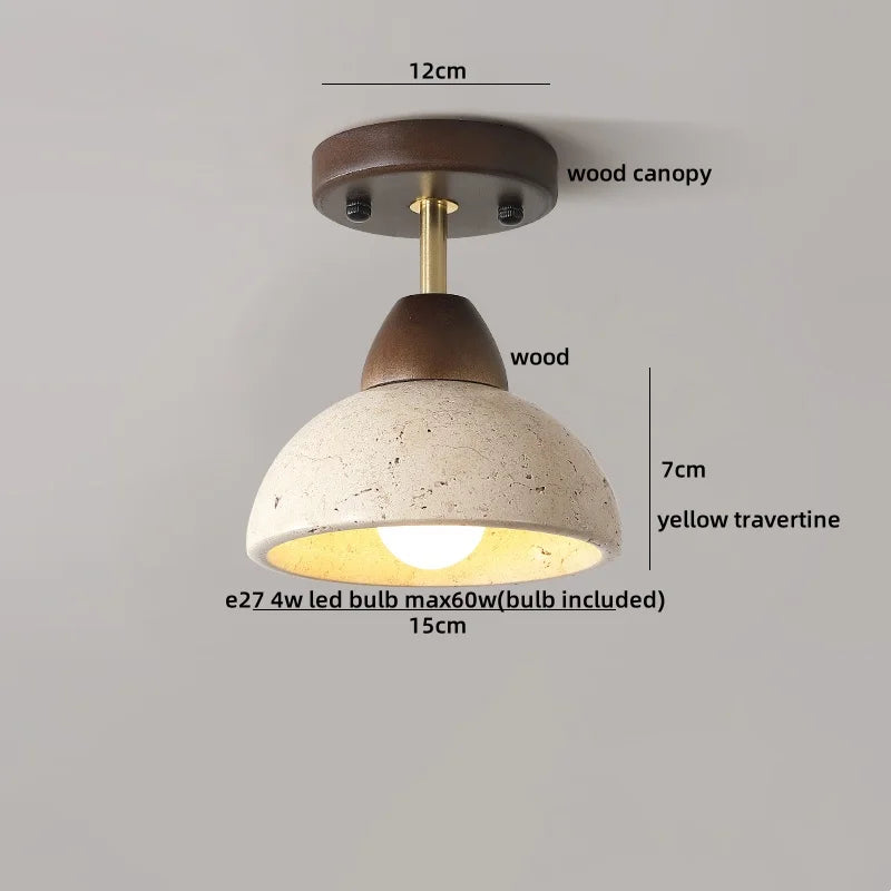 DecorBites™ LED Yellow Travertine Flush Mount Ceiling Light Fixtures