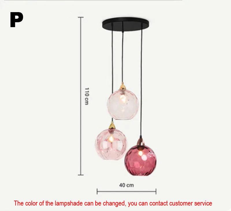 DecorBites™ Glass Ball Lustre Pendant Lights - Modern Kitchen Hanging Fixture