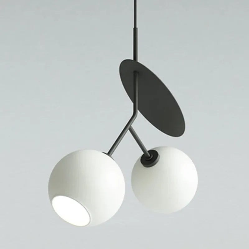 DecorBites™ Cherry Glass Pendant Lights: Nordic Red/White Lamp for Home Decor & Lighting