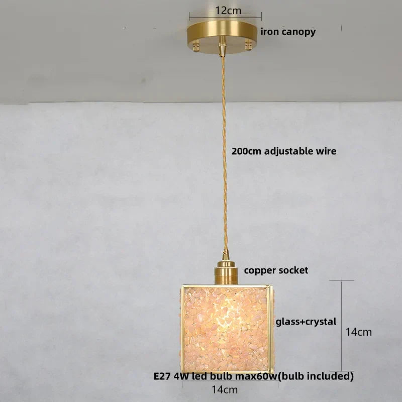 DecorBites™ Glass Crystal LED Pendant Light - Adjustable Luxury Fixture for Kitchen, Foyer, Bathroom