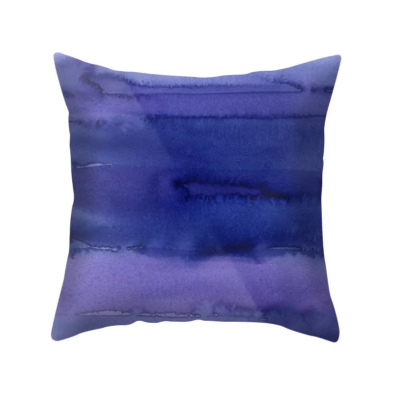 DecorBites™ Blue Purple Polyester Pillow Case Throw Pillow Cover for Home Office Bedroom Sofa