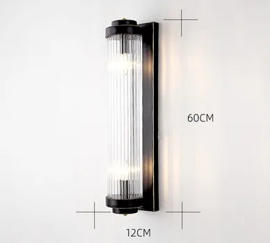 DecorBites™ Black Gold Crystal Wall Lights Modern LED Sconce for Bedroom Living Room