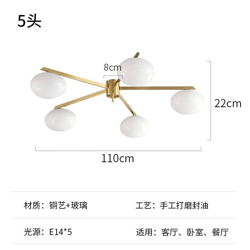 DecorBites™ Black/Gold Lustre Copper Ceiling LED Modern Light Fixture for Living Room/Kitchen/Balcony