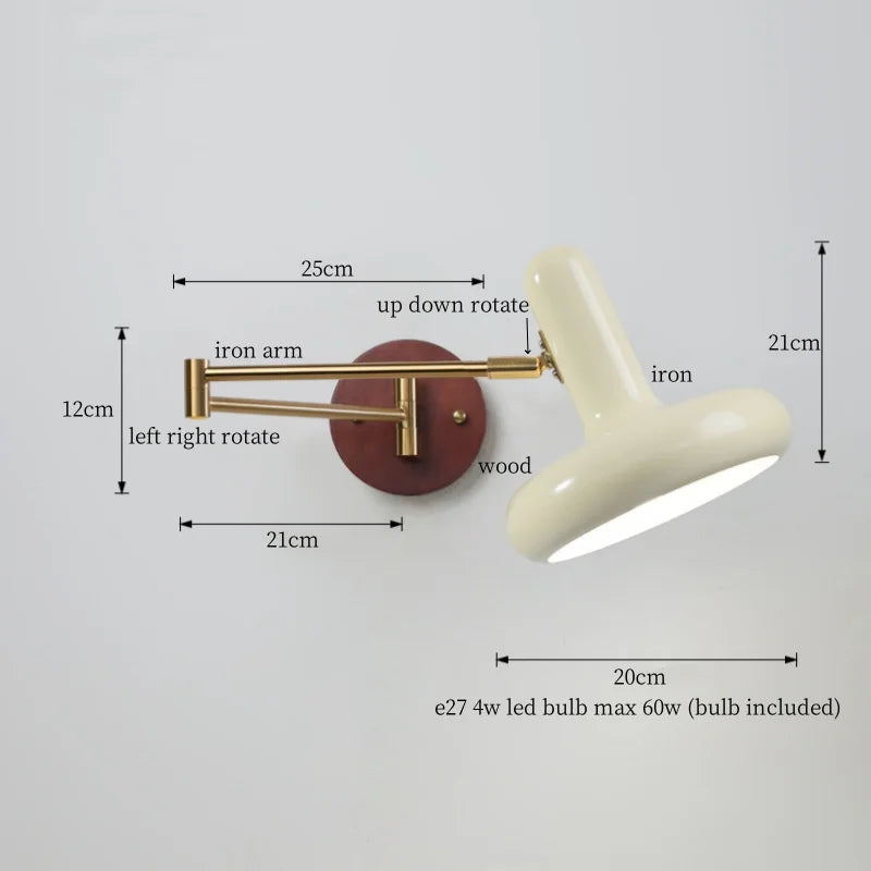 DecorBites™ Creamy Iron LED Wall Lamp Bedroom Living Room Bathroom Mirror Stair Light