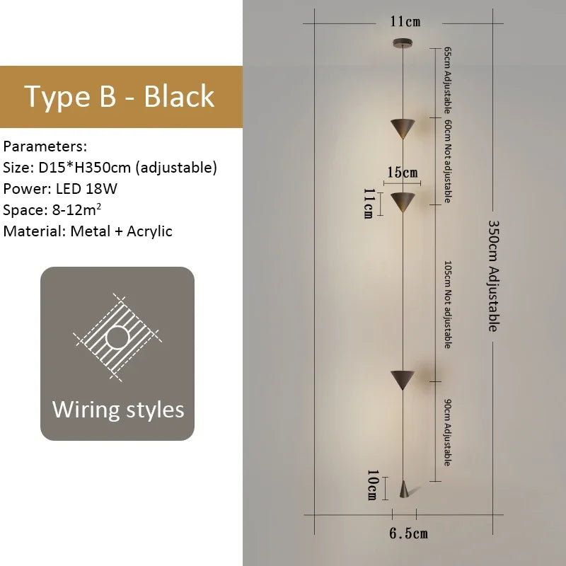 DecorBites™ Black LED Pendant Chandeliers for Modern Nordic Home Decor