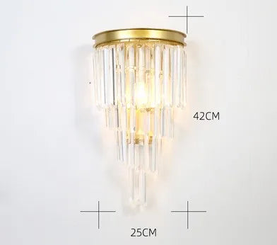 DecorBites™ Black Gold Crystal Wall Lights Modern LED Sconce for Bedroom Living Room