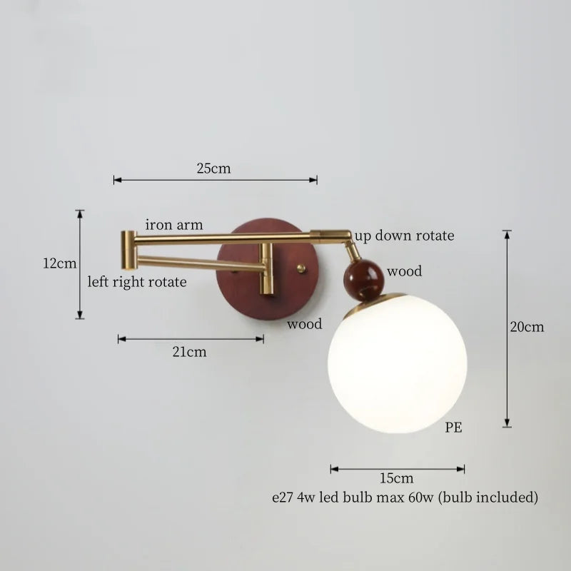 DecorBites™ Creamy Iron LED Wall Lamp Bedroom Living Room Bathroom Mirror Stair Light