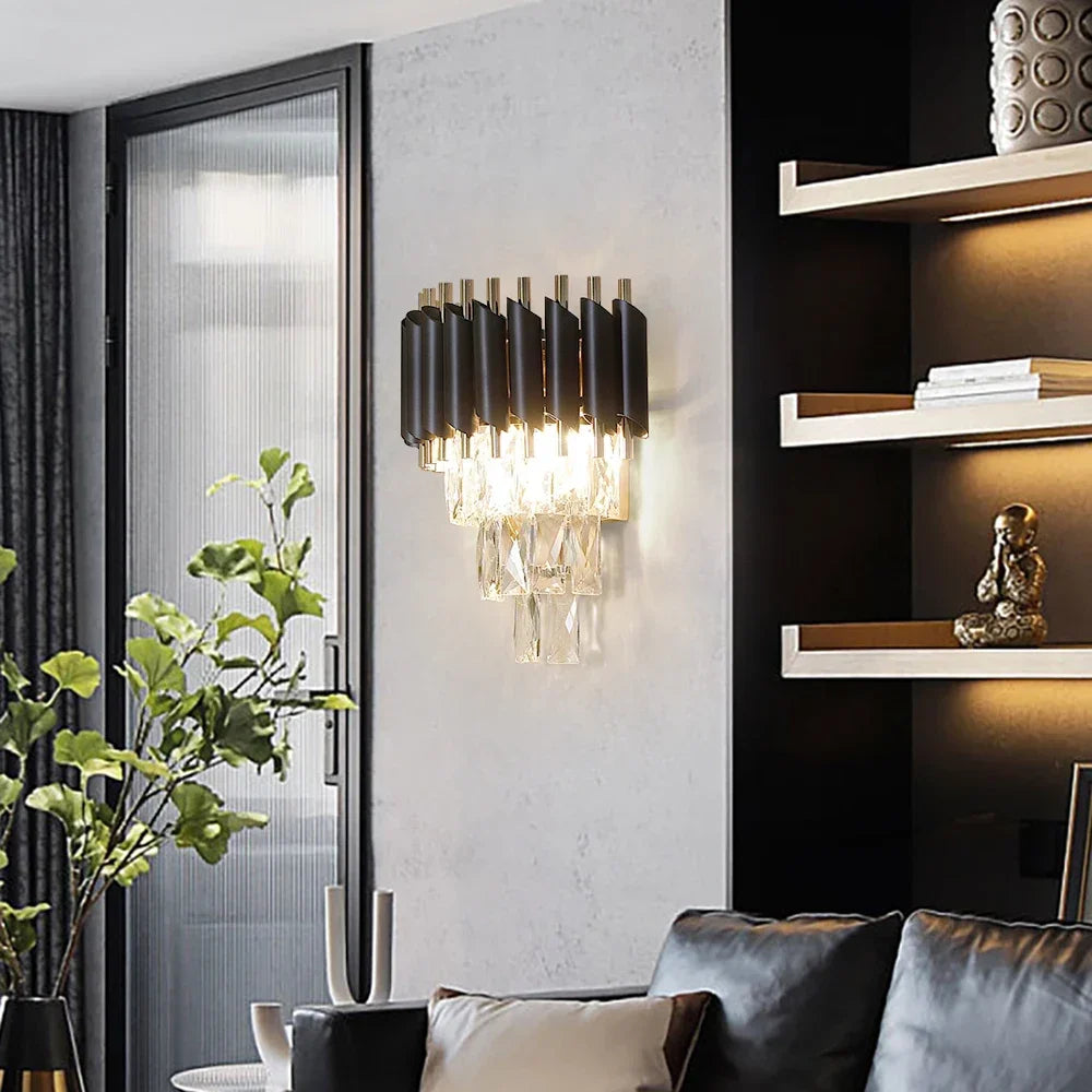 DecorBites™ Crystal LED Wall Sconces: Elegant Lighting for Bedroom, Corridor, Stairs