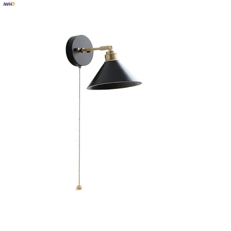 DecorBites™ Black Wood LED Wall Sconce, Rotatable Stair Light