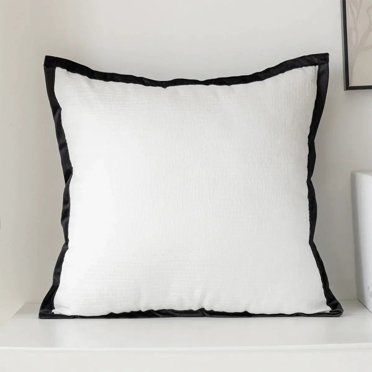 DecorBites™ Camellia Jacquard Embroidery Pillow Cover Luxury Decorative Nordic Living Room