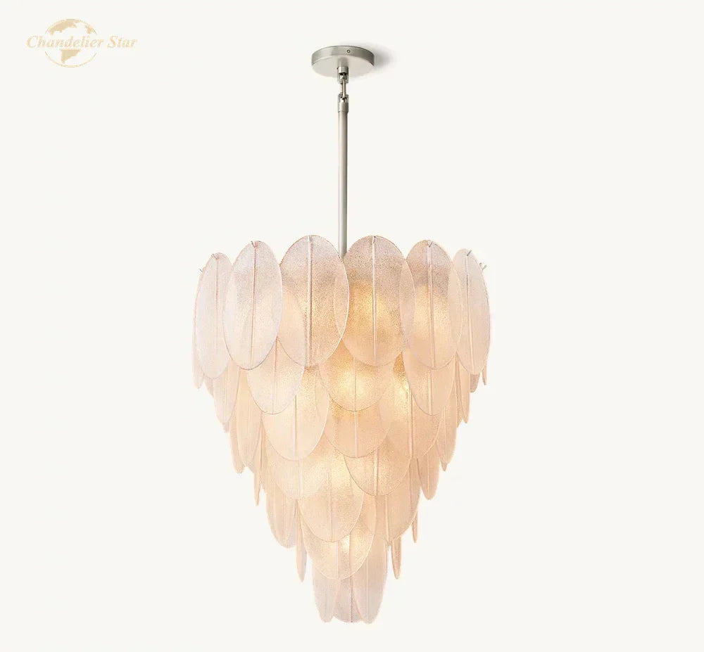 DecorBites™ LED Leaf Vanetti Tiered Glass Chandelier for Living Room, Dining Room, Staircase