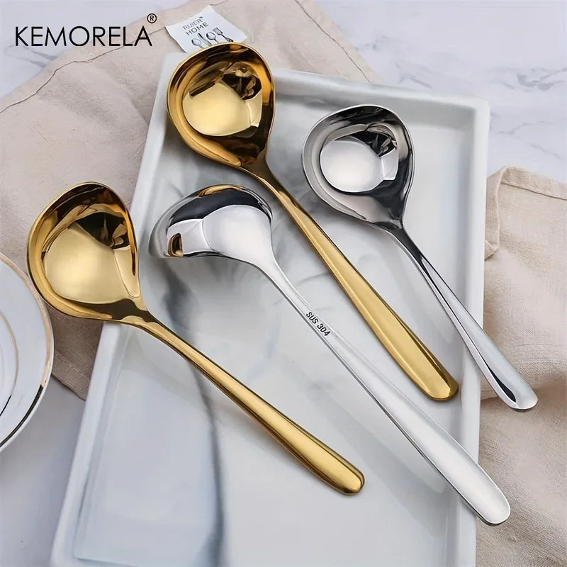 DecorBites™ 304 Stainless Steel Small Gravy Ladle - 21cm/8.1inch | Dishwasher Safe Sauce Spoon