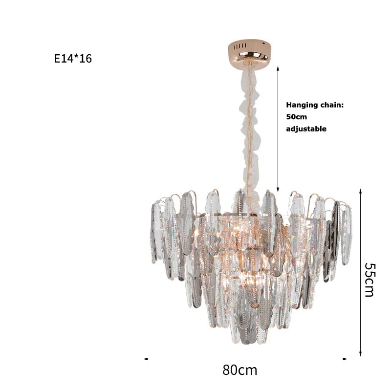 DecorBites™ Gold Crystal Chandelier Lighting for Living Room