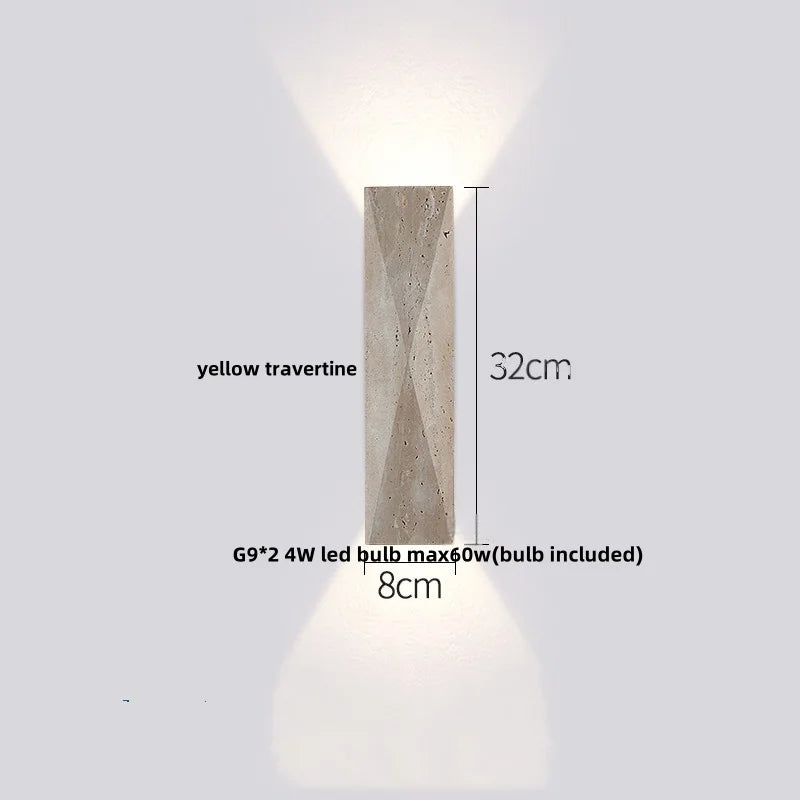 DecorBites™ LED Stone Clock Wall Lamp Sconce, Modern Nordic Yellow Cave Bathroom Mirror Light