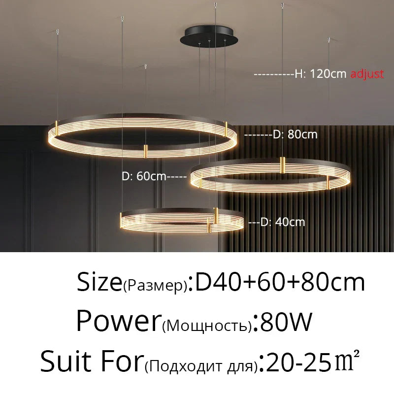 DecorBites™ Acrylic Circle Chandelier Pendant Lights - Modern Indoor Lighting Decor for Living Room