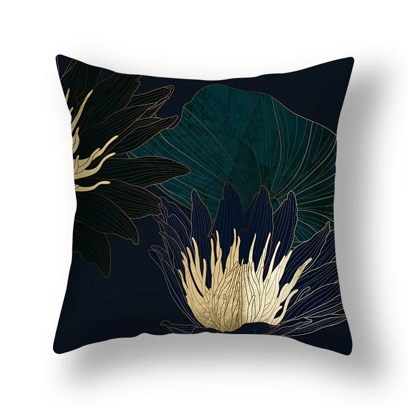 DecorBites™ Ginkgo Leaves Print Sofa Pillowcase 45x45cm Modern Nordic Chair Cushion Cover
