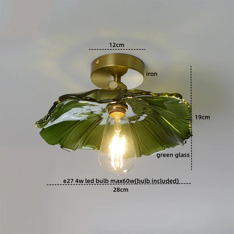 DecorBites™ Amber Glass LED Ceiling Lights Modern Home Lighting Copper Socket