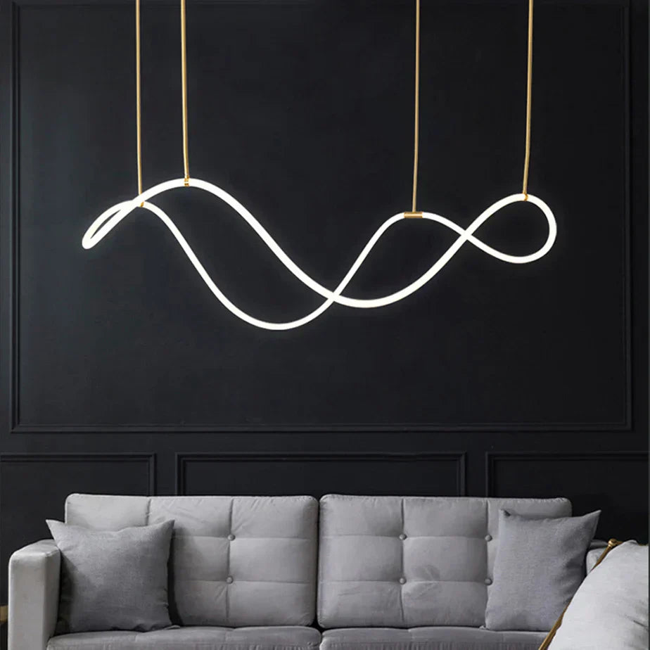 DecorBites™ Lines Chandelier: Modern Designer Lighting for Living Room, Dining, and Bar