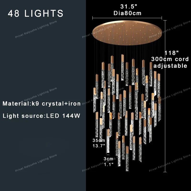 DecorBites™ Crystal Ceiling Pendant Lights - Adjustable, Elegant, Circular Design