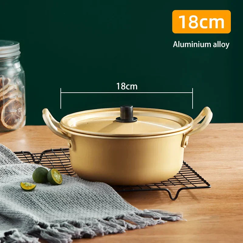 DecorBites™ Korean Ramen Cooking Pot Double Ear Soup Pot - Gas Stove Compatible, Home Kitchen