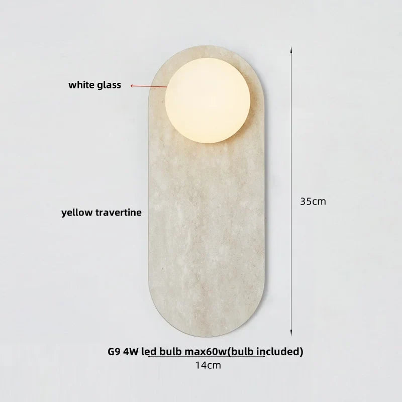 DecorBites™ Glass Globe LED Wall Lamp: Modern Nordic Stone Bathroom Mirror Light