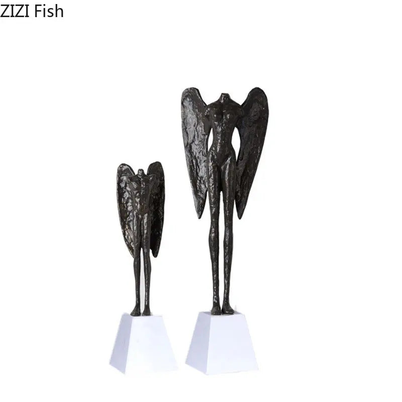 DecorBites™ Angel Abstract Figures Sculpture Cast Iron Home Decor Statue Craft