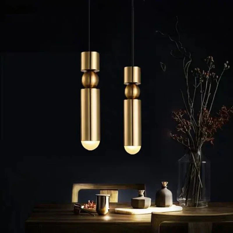DecorBites™ Black Gold LED Tube Glass Chandelier for Home & Shop Decoration