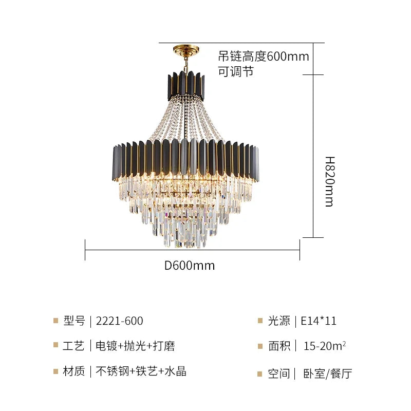 DecorBites™ Crystal Chandelier for Duplex Living: Modern Elegance for Hotel, Villa, and Home.