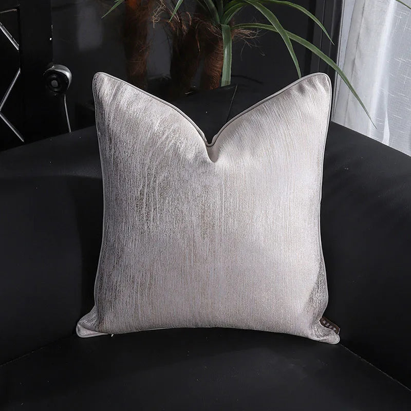 DecorBites™ Frosted Gold Satin Lumbar Pillow Covers - Luxe Sofa Cushion Cases