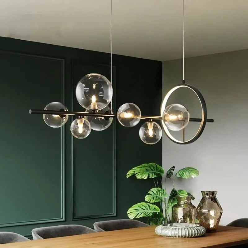 DecorBites™ Glass Ball Pendant Lamps for Dining Room Kitchen Chandelier Lighting