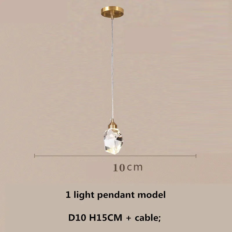 DecorBites™ Copper LED 3-Light Dimmable Crystal Chandelier