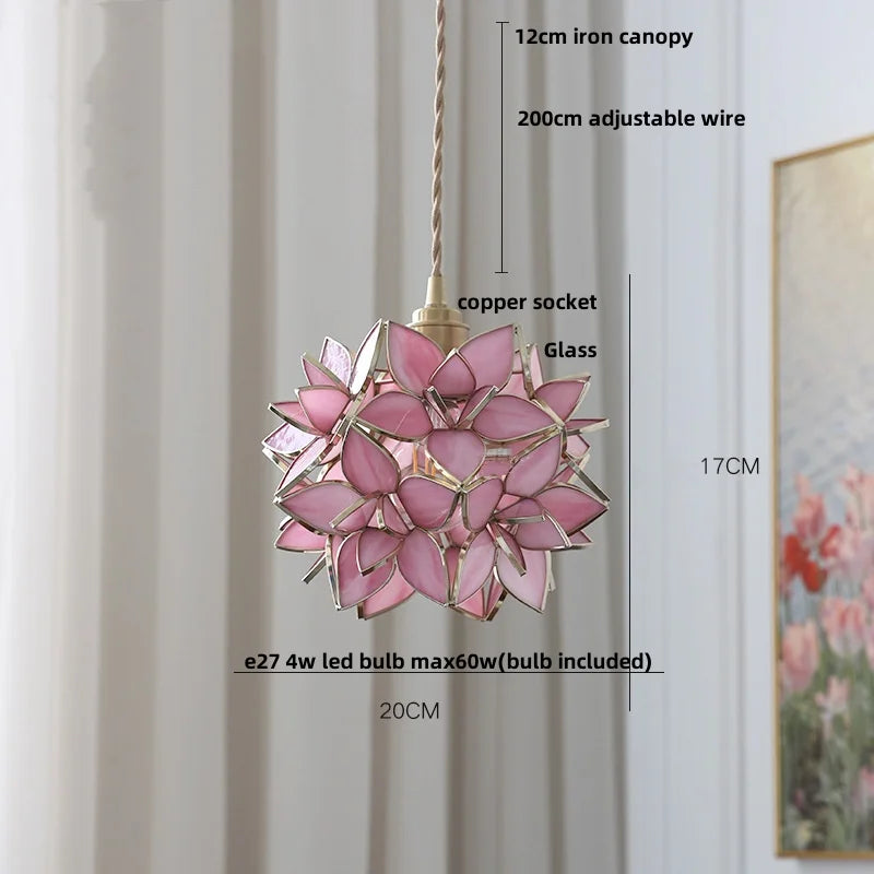DecorBites™ Glass Flower LED Pendant Light Fixture for Modern Luxury Home Decor